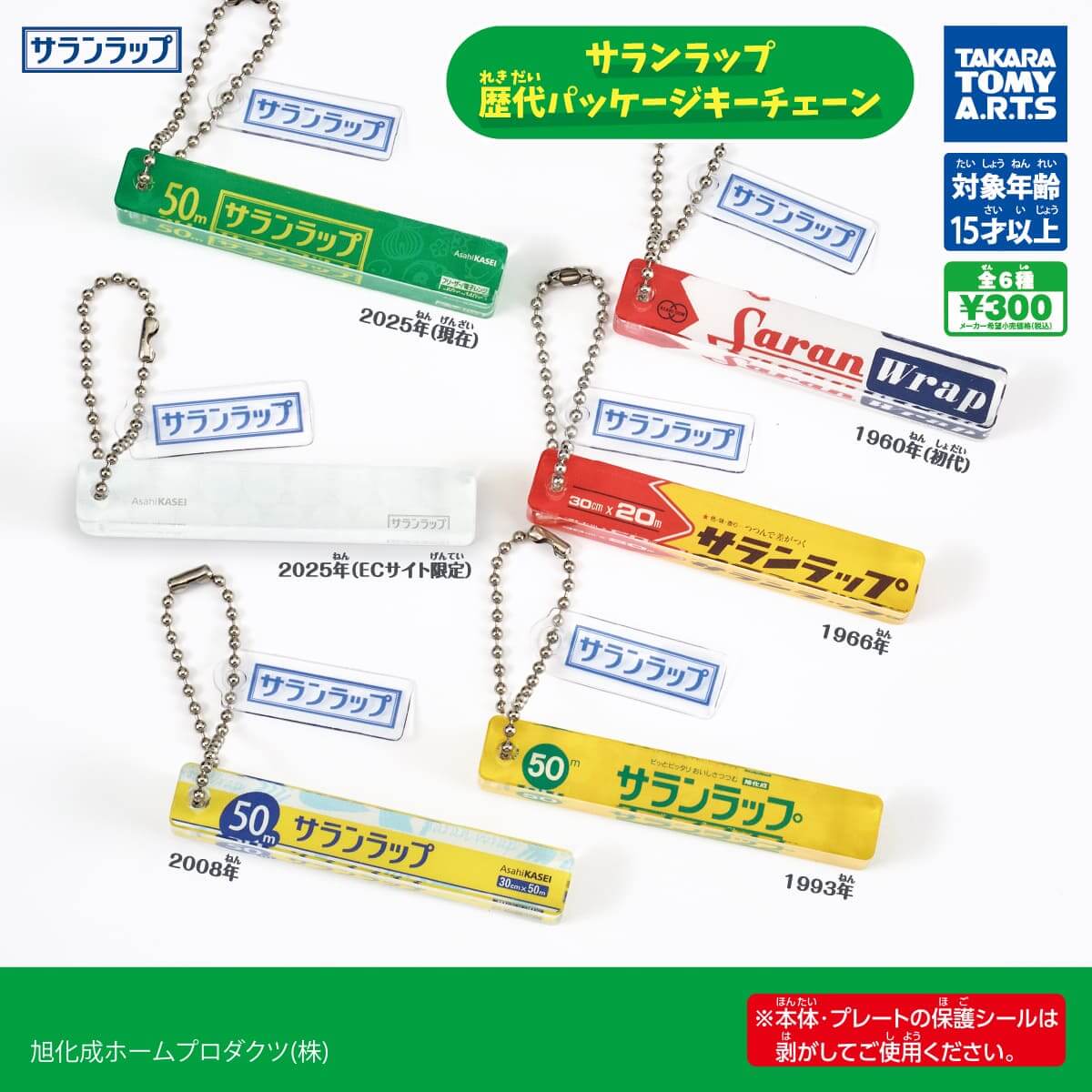 ガチャガチャ「サランラップ 歴代パッケージキーチェーン」