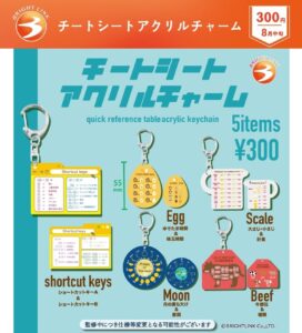 これでもう忘れない！？新作カプセルトイ「チートシートアクリルキーホルダー」