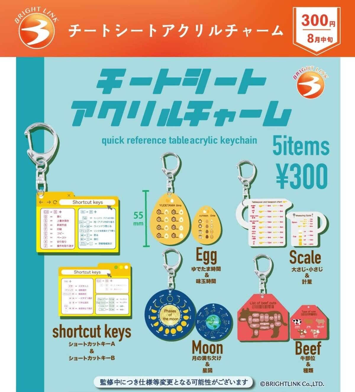 ガチャガチャ「チートシートアクリルキーホルダー」