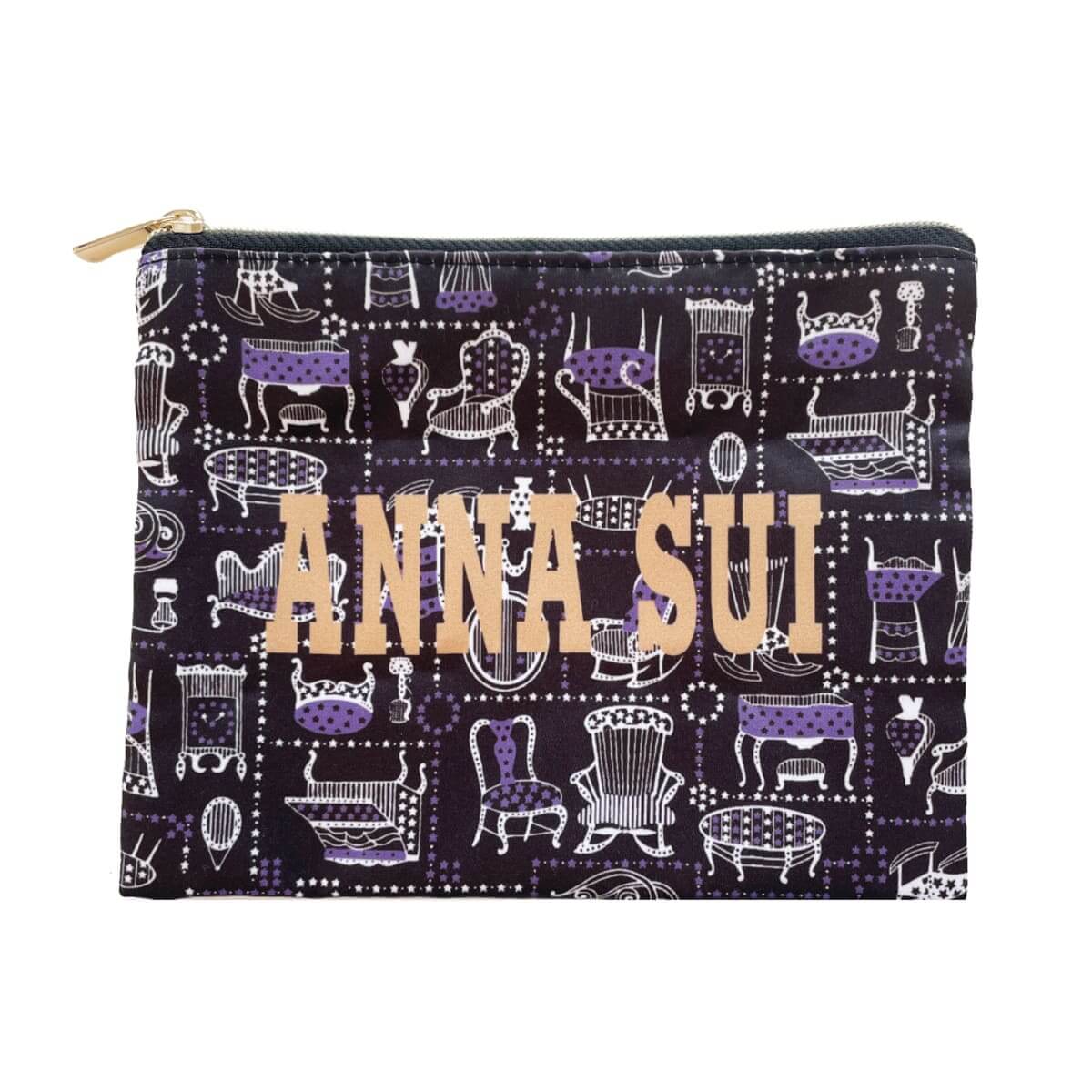 ANNA SUIのファスナースクエアーポーチ（全5柄）