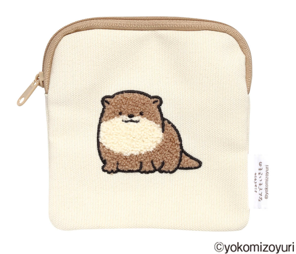 なんでもいきもの　もこもこ刺繍ポーチ